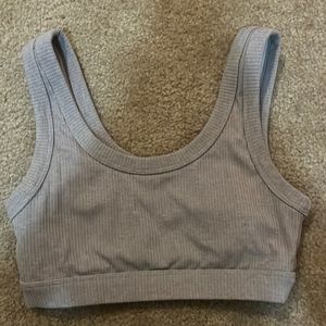 Alo yoga Ribbed bra top, Gray, XS